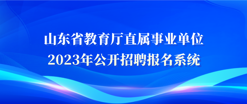 山东省教育厅直属事业单位2023年公开招聘报名平台